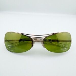Vintage Y2K Alain‎ Mikli A0138-01 Sunglasses Women Green Lens Gold Frame